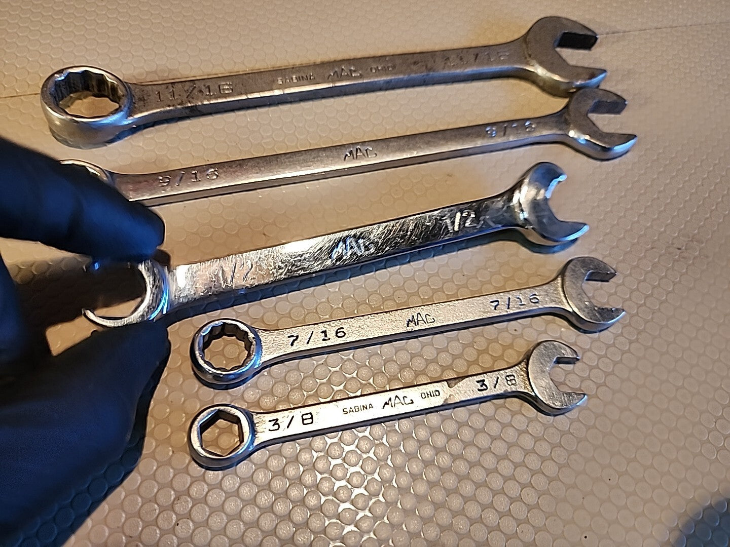 MAC TOOLS 5 PIECE SAE Combination + Flare DOUBLE END LINE WRENCHES Standard 