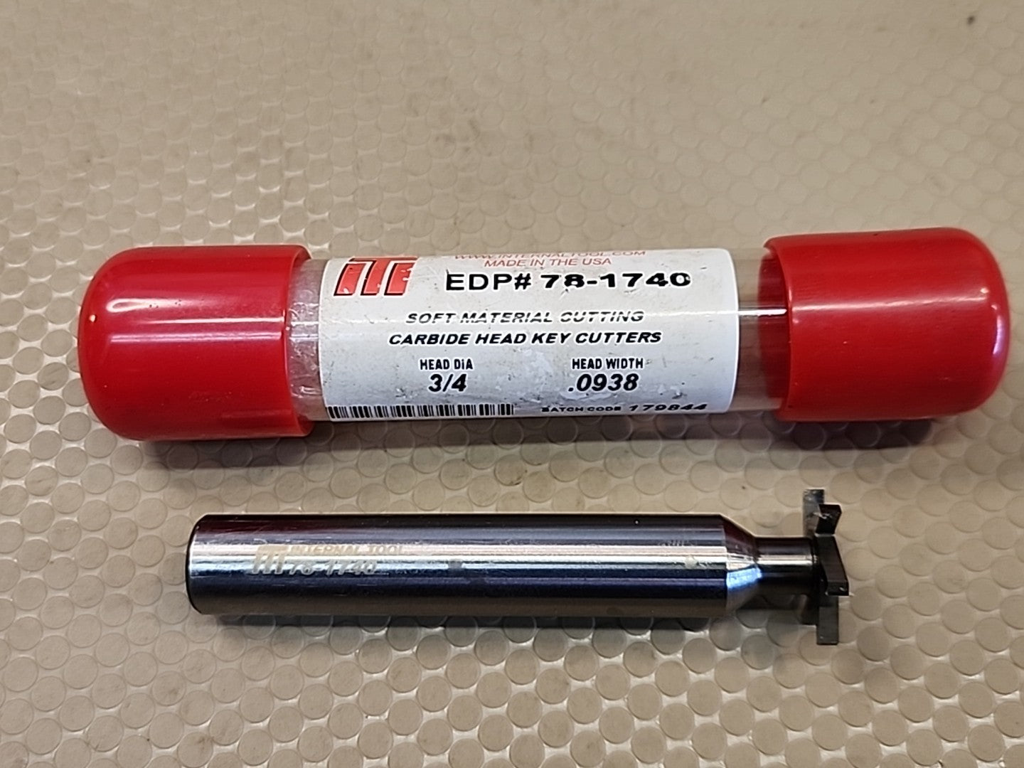 EDP#78-1740 soft material cutting carbide head key cutters 3/4" .0938 head width