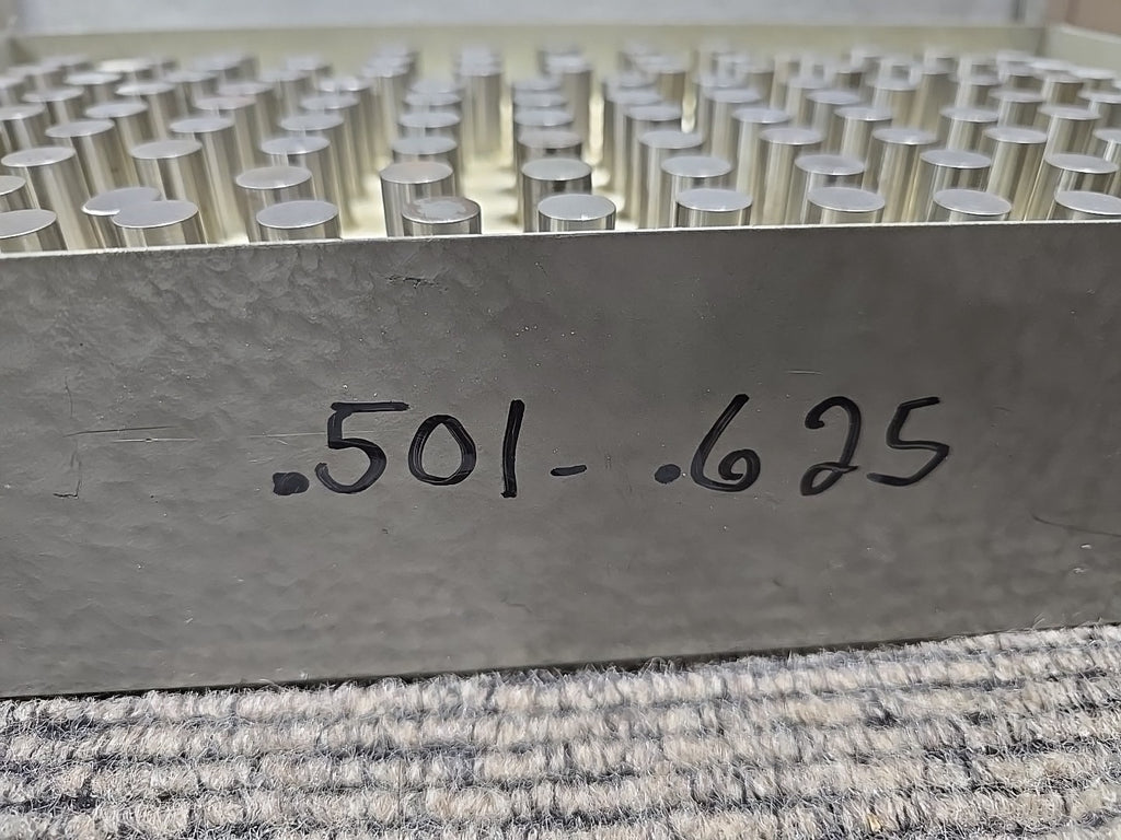 MEYER NEAR COMPLETE PRECISION PIN GAGE SET .501"-.625" (MISSING ONE)