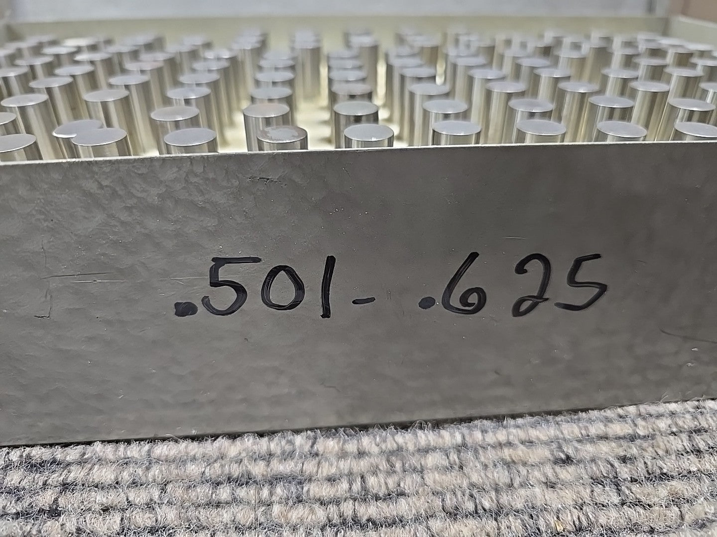 MEYER NEAR COMPLETE PRECISION PIN GAGE SET .501"-.625" (MISSING ONE)