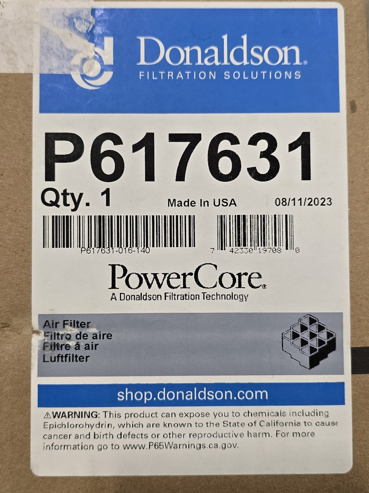 Donaldson P617631 PowerCore Air Filter Primary Obround Filtration Solution OEM
