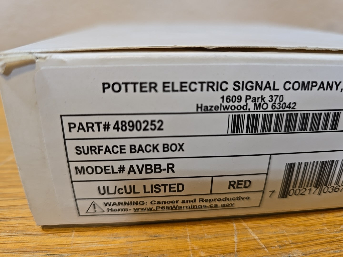 NEW Potter 4890252 Outdoor Weather Proof Enclosure Red For Fire Alarm Sealed