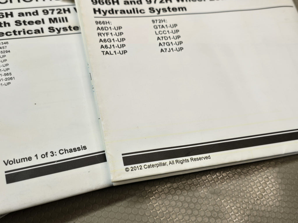 CAT 966H 972H Wheel Loader HYDRAULIC System Schematic Manual service *FULL SET*