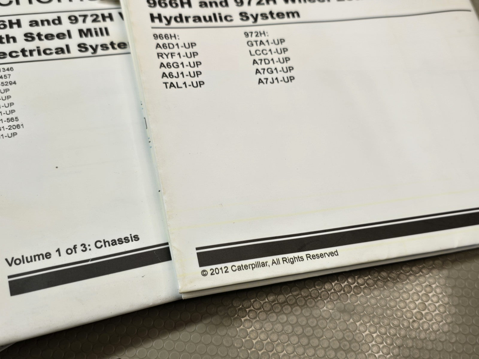CAT 966H 972H Wheel Loader HYDRAULIC System Schematic Manual service *FULL SET*