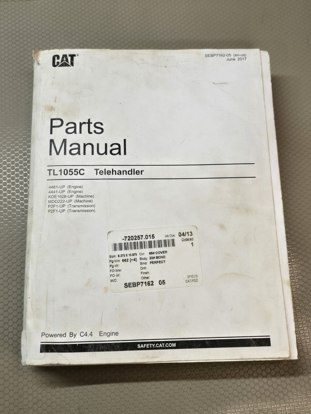 Caterpillar Cat TL1055C Telehandler Parts Catalog Manual