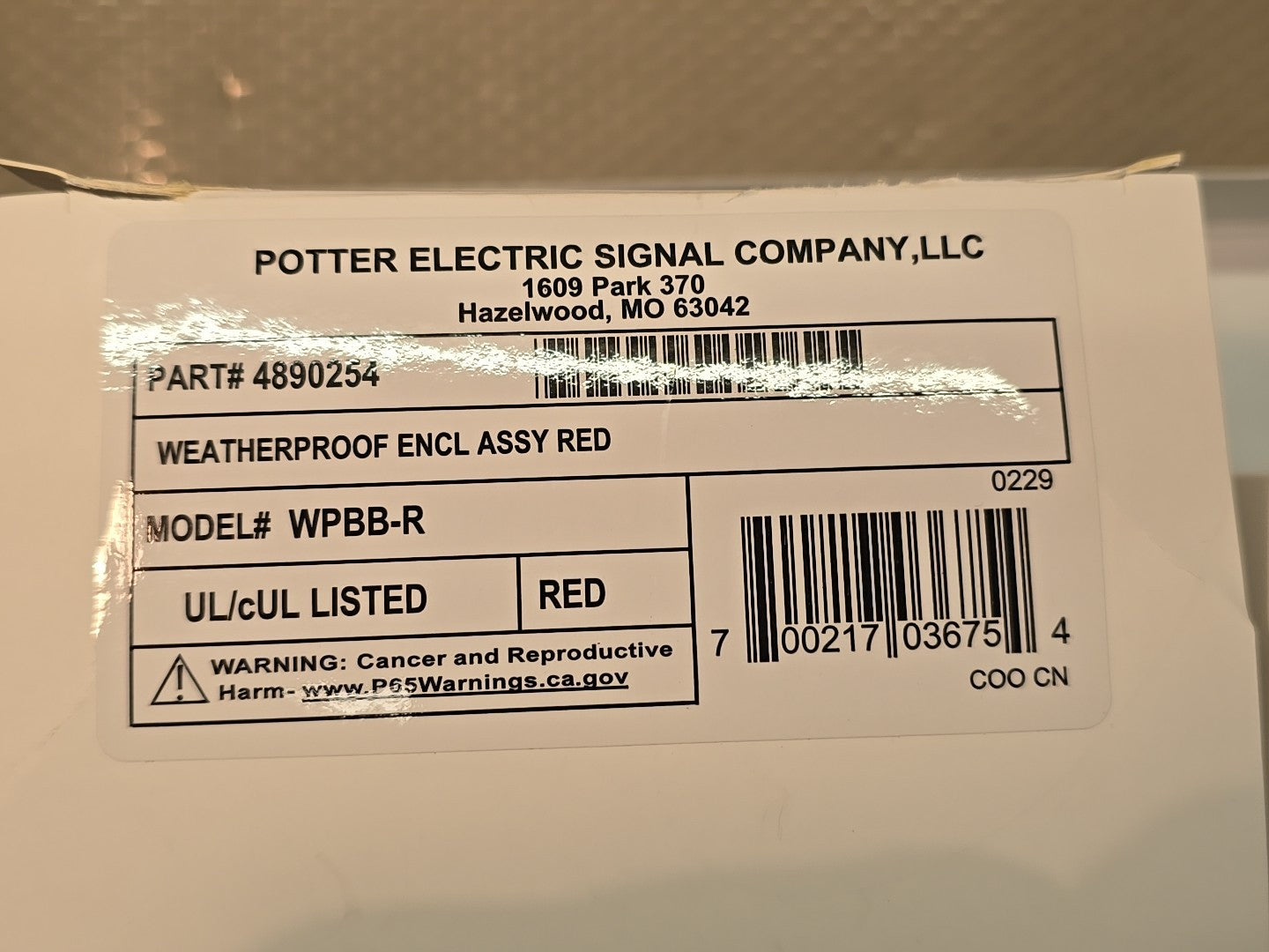 NEW Potter HS-24WR-WP Weatherproof Wall Mount Horn Strobe 