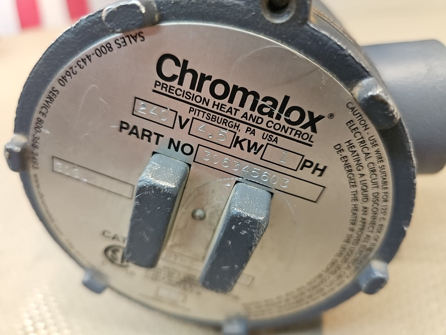 CHROMALOX Immersion Heater ARTMS-45E2TH CSA Class I Div 1 Groups B c d 250 $1400