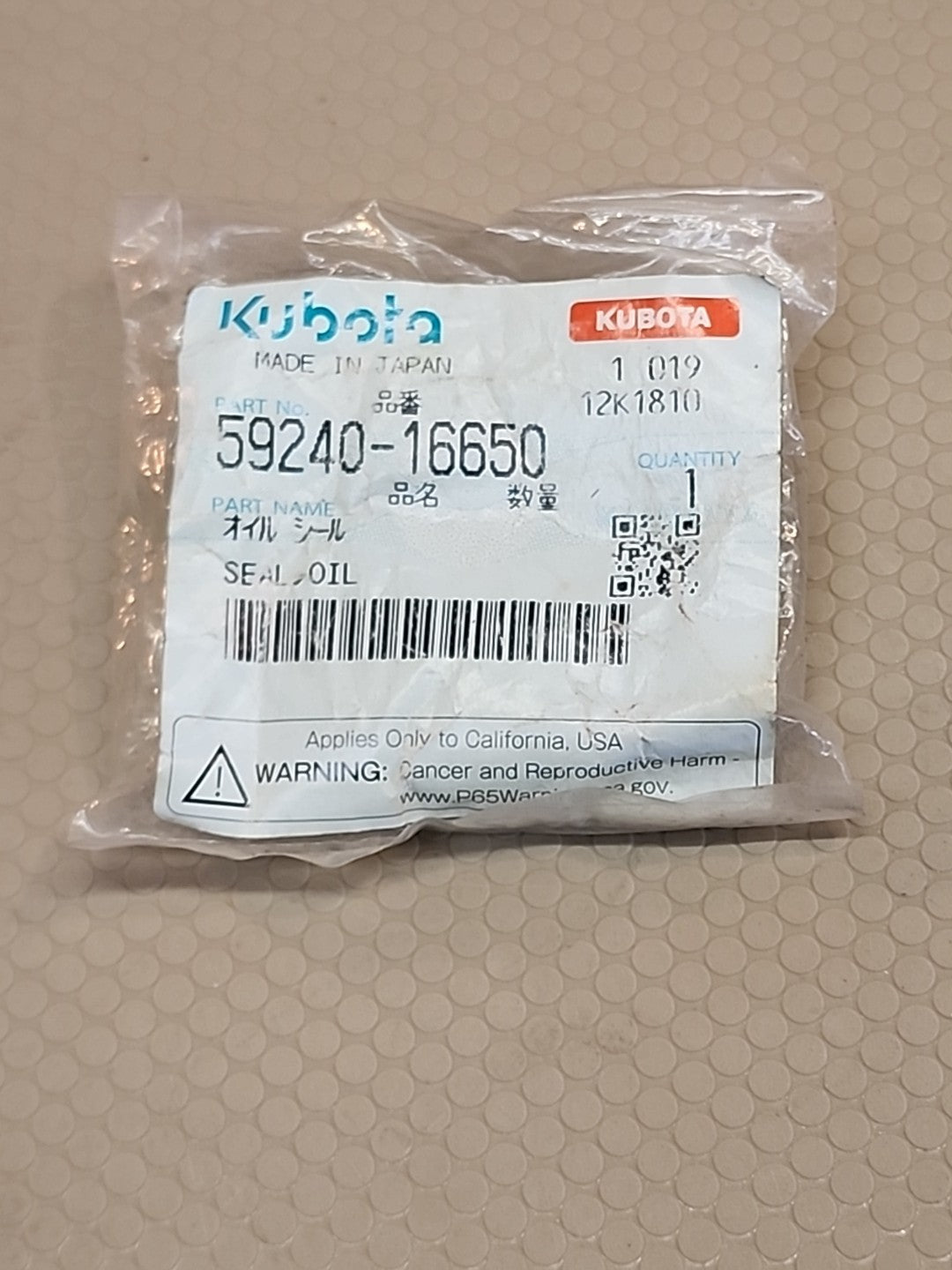 Kubota 59240-16650 Oil Seal OEM Genuine Part – New in Package