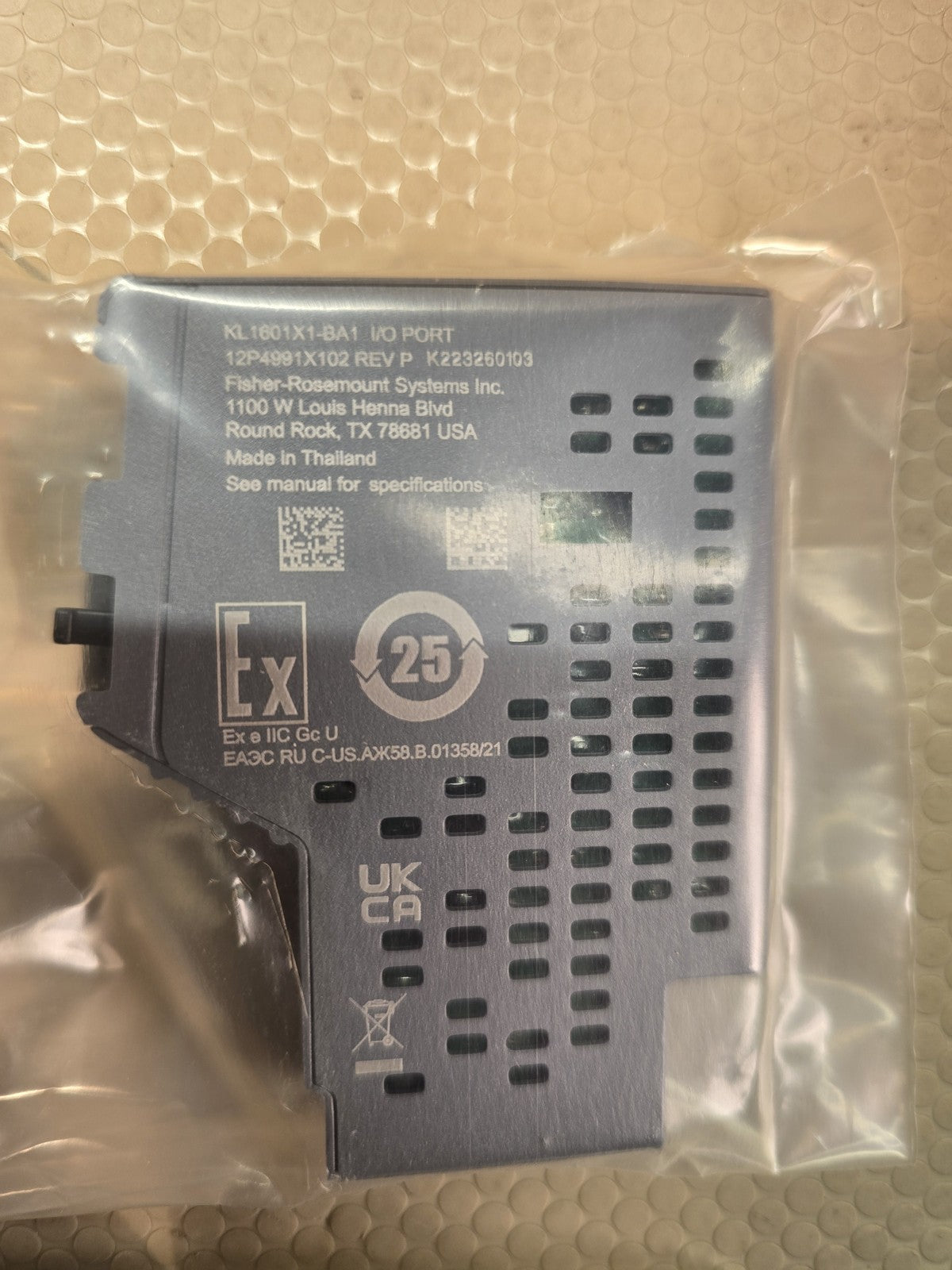 Fisher Emerson KL1601X1-BA1 I/O PORT Module REV P K23260103 *NEW & Sealed*
