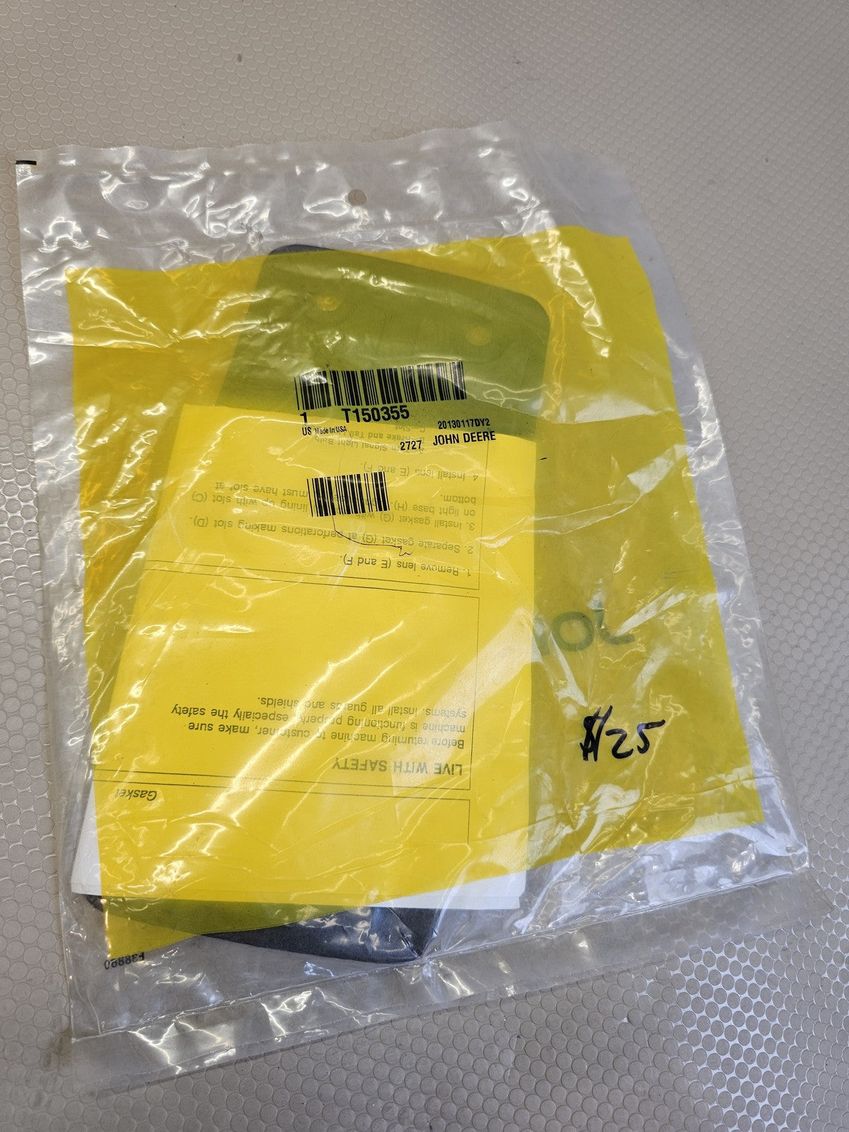 John Deere T150355 Tail Light Gasket NOS