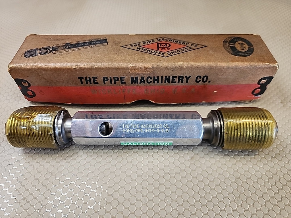 THE PIPE MACHINERY CO THREAD PLUG GAGE 1.062-12 NA-4G SET GO 1.0164 NO GO 1.0113