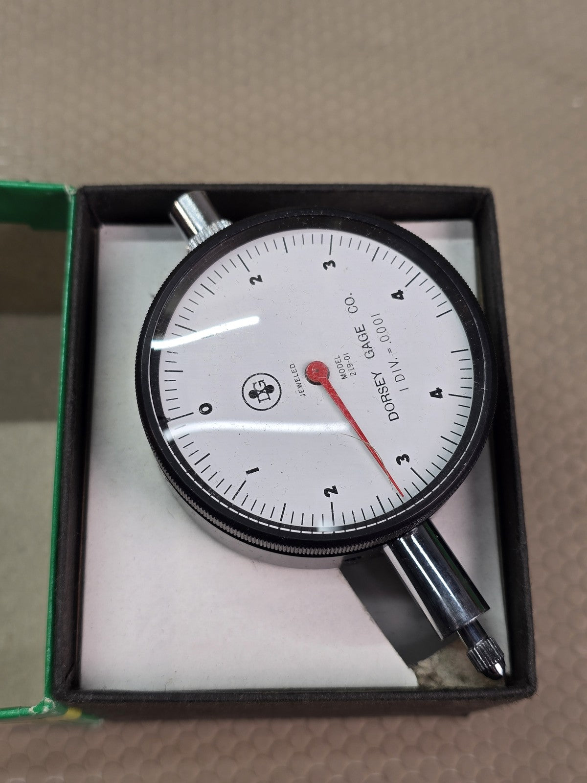 Dorsey Gage 219-01 Back Plunger Dial Indicator .0001" Jeweled