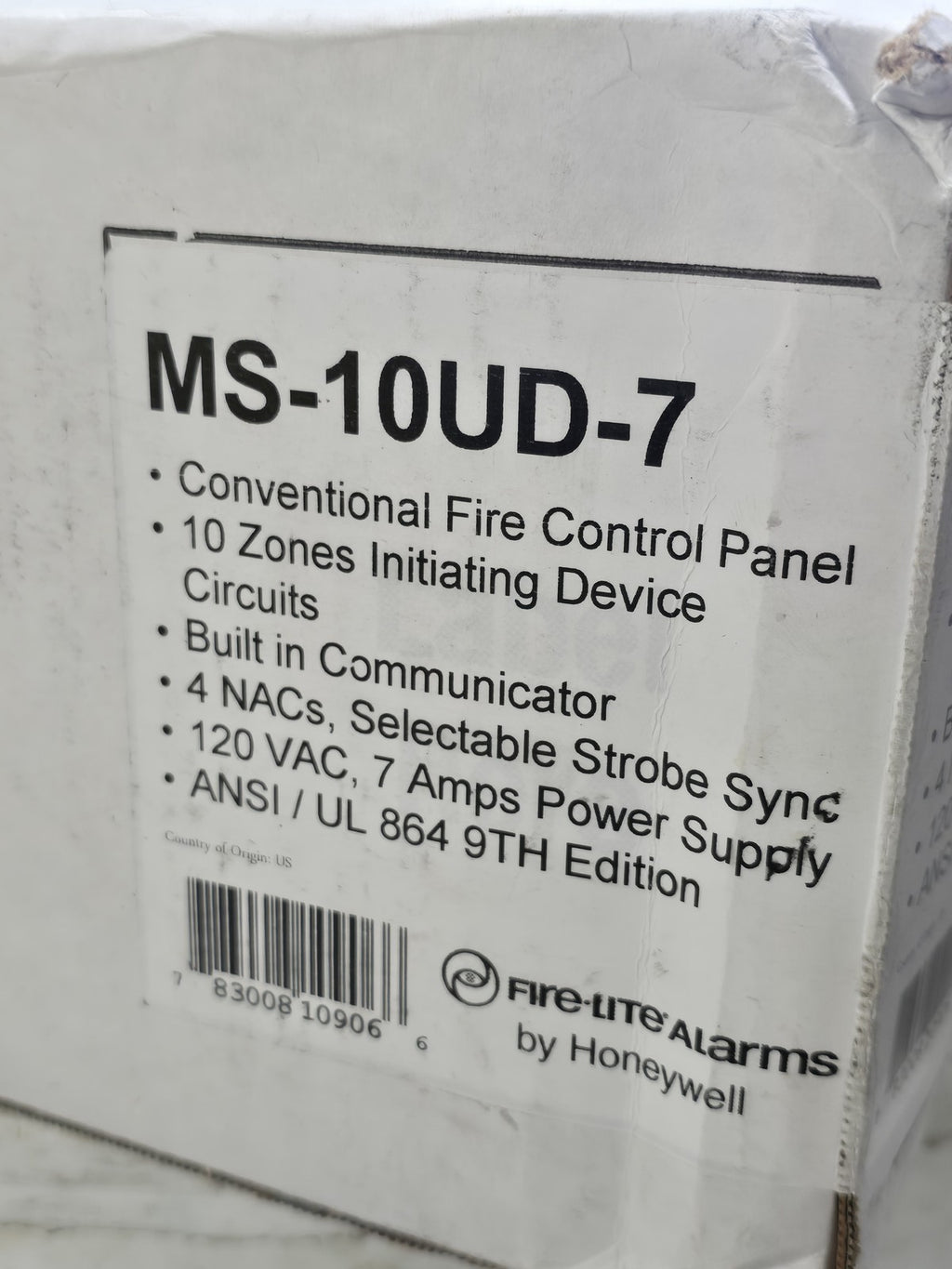 Fire-Lite MS-10UD-7 Fire Alarm Control Panel Zone 120V 7A by Honeywell Box Only