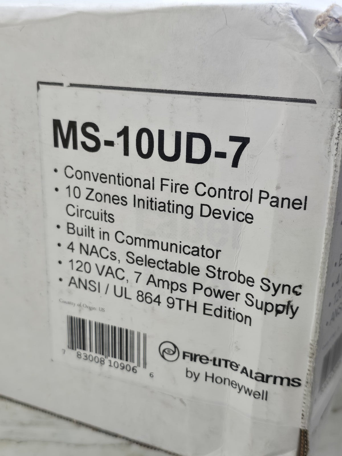 Fire-Lite MS-10UD-7 Fire Alarm Control Panel Zone 120V 7A by Honeywell Box Only