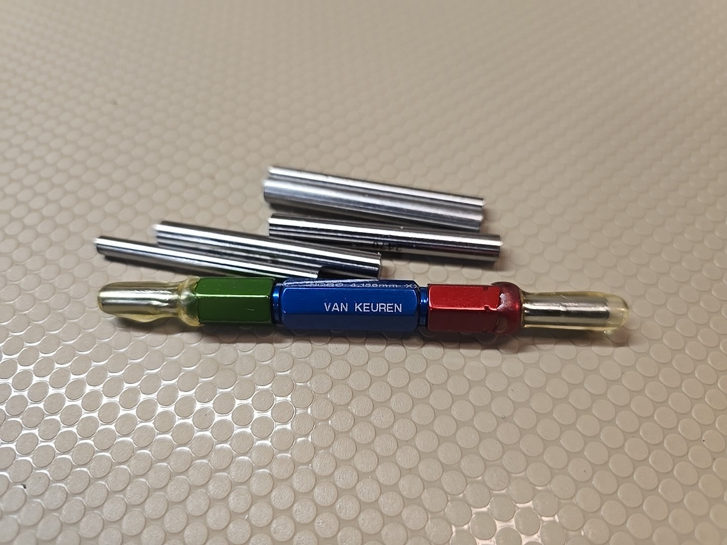 VAN KEUREN PIN GAGE HOLDER WITH PINS Go 4.144mm Xx Nogo 4.156mm Xx 