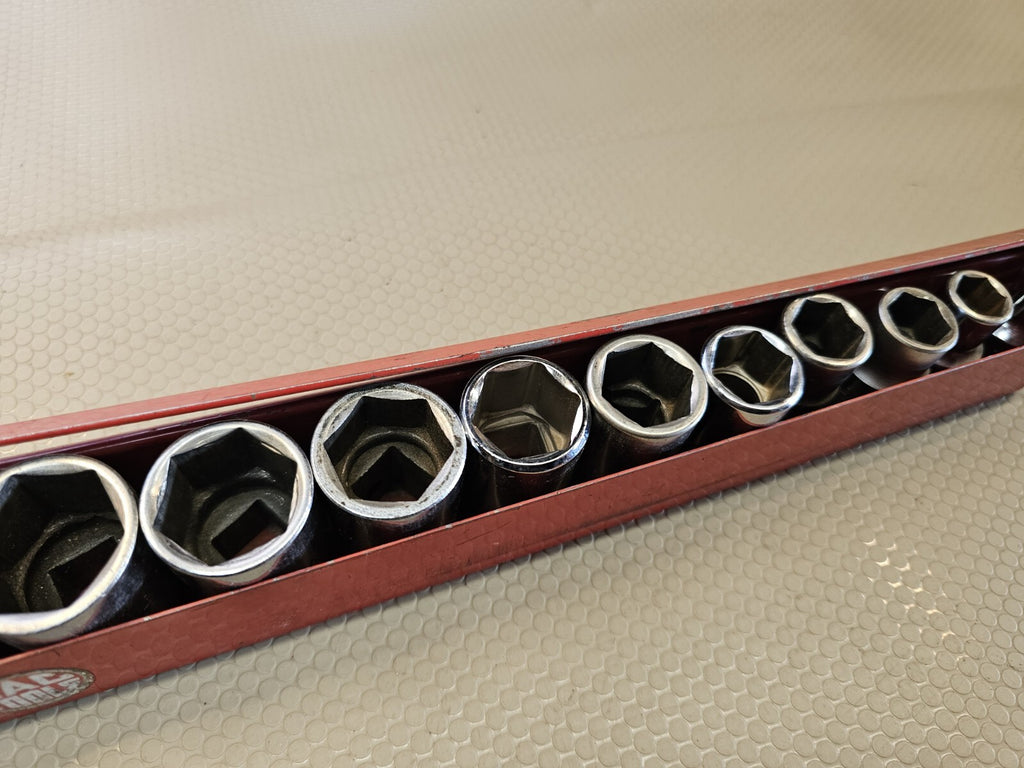 Mac Tools 1/2” Drive 15 Piece Shallow  Socket Standard  Set 3/8"-1 1/4" chrome
