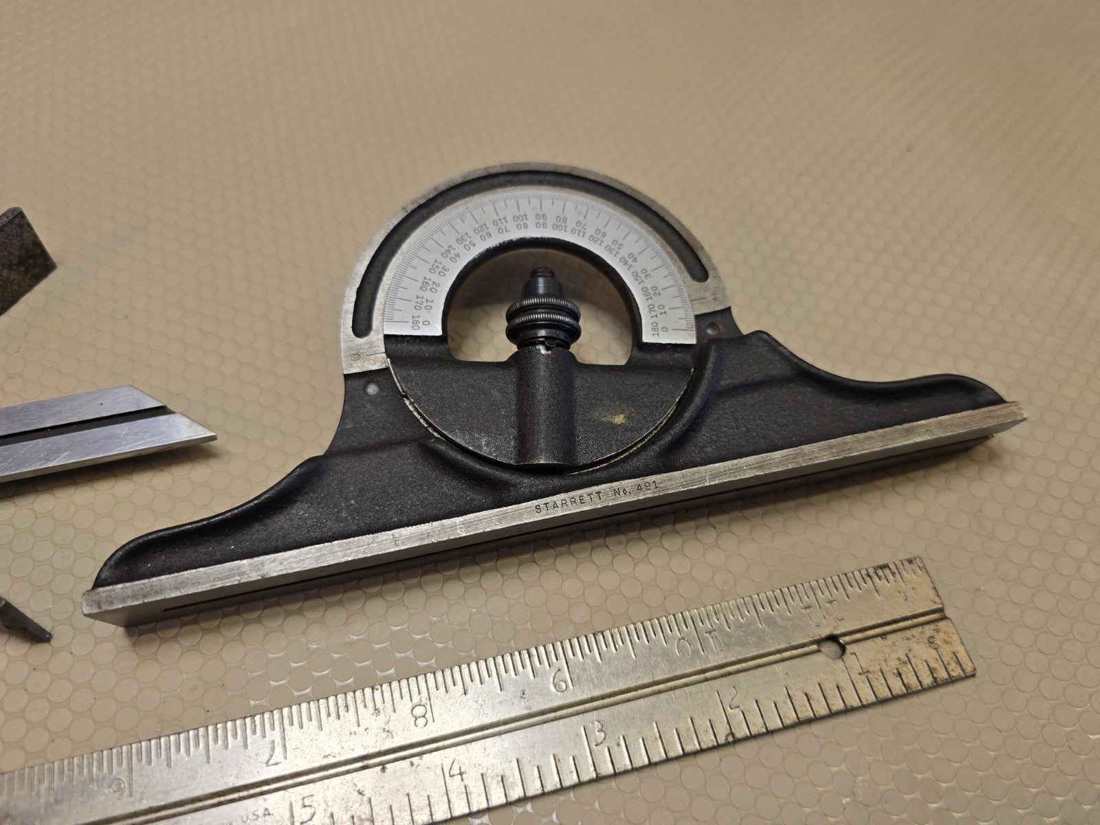 Starrett Combination Square w/No. 491 Protractor/Center Head/No. 4 12" Rule  263