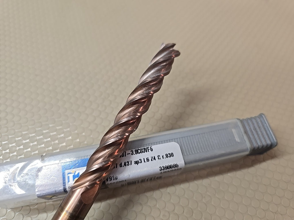 ISCAR ECI-4 437-3.0 Solid Carbide End Mill 7/16" 3" LOC 6" OAL 4 Flute 3398085