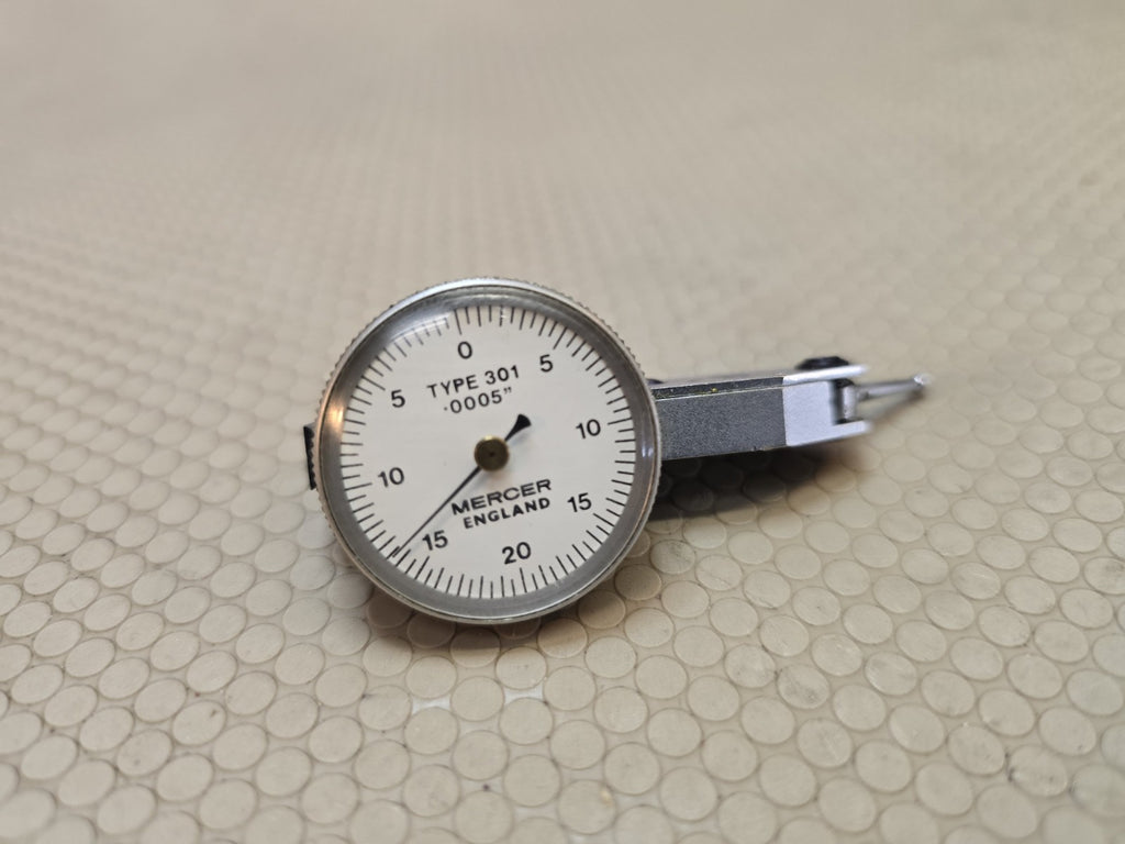 Mercer Dial Test Indicator Type 301 .0005” Precision Gauge Made in England 