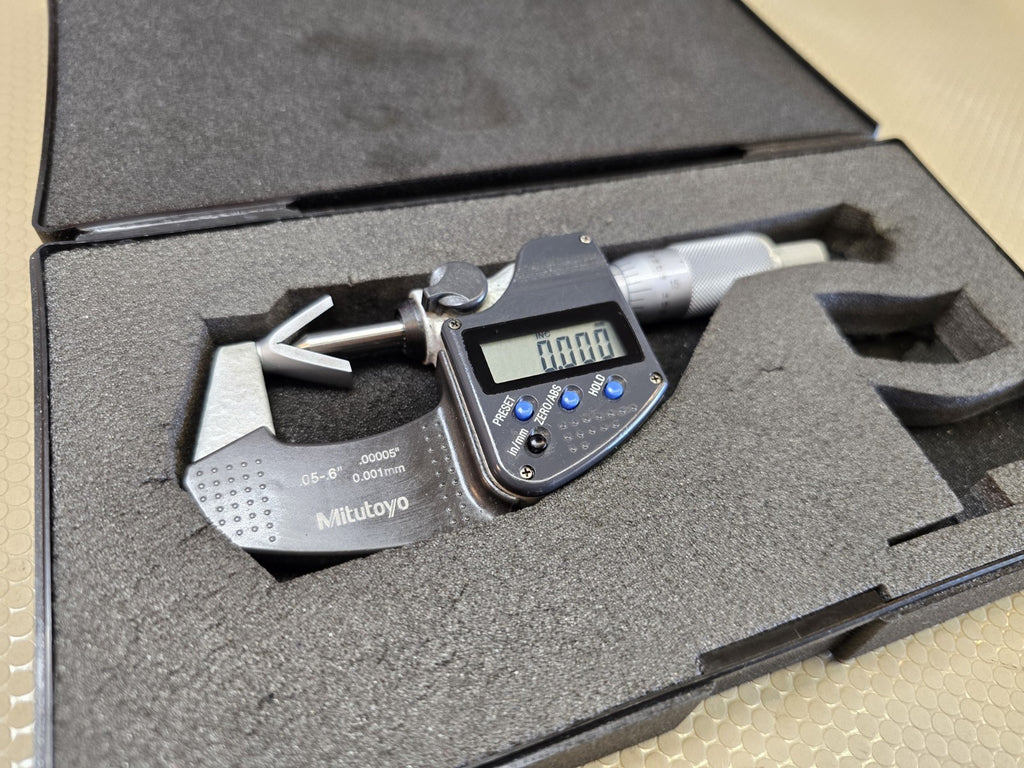 Mitutoyo 314-361-30 - Digimatic  Mic V-Anvil .05 to .6"/.00005 SPC + Setting Std