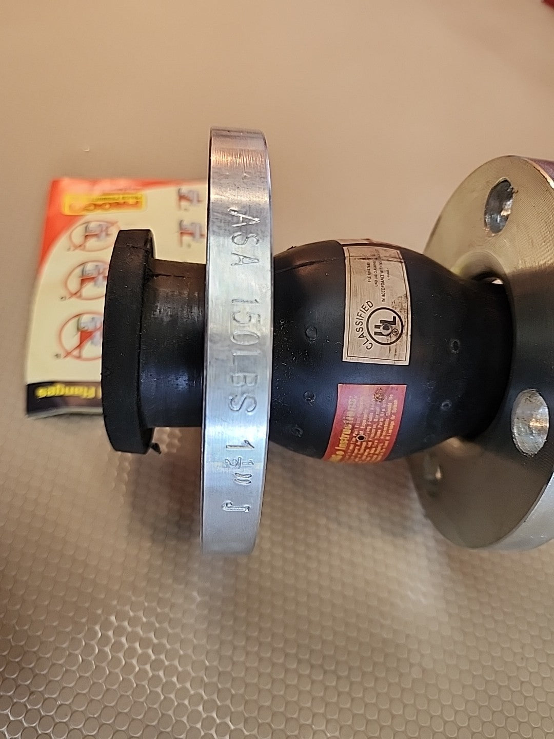NEW Proco 240AV/EE EPDM Expansion Joint 2" x 6" W/ Beaded End Flanges