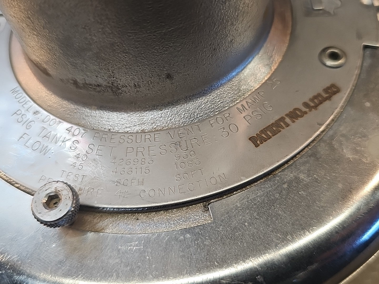 GIRARD EQUIPMENT GA01300 DOT407 Pressure Relief Vents 3" (DOT3x407TWV1)