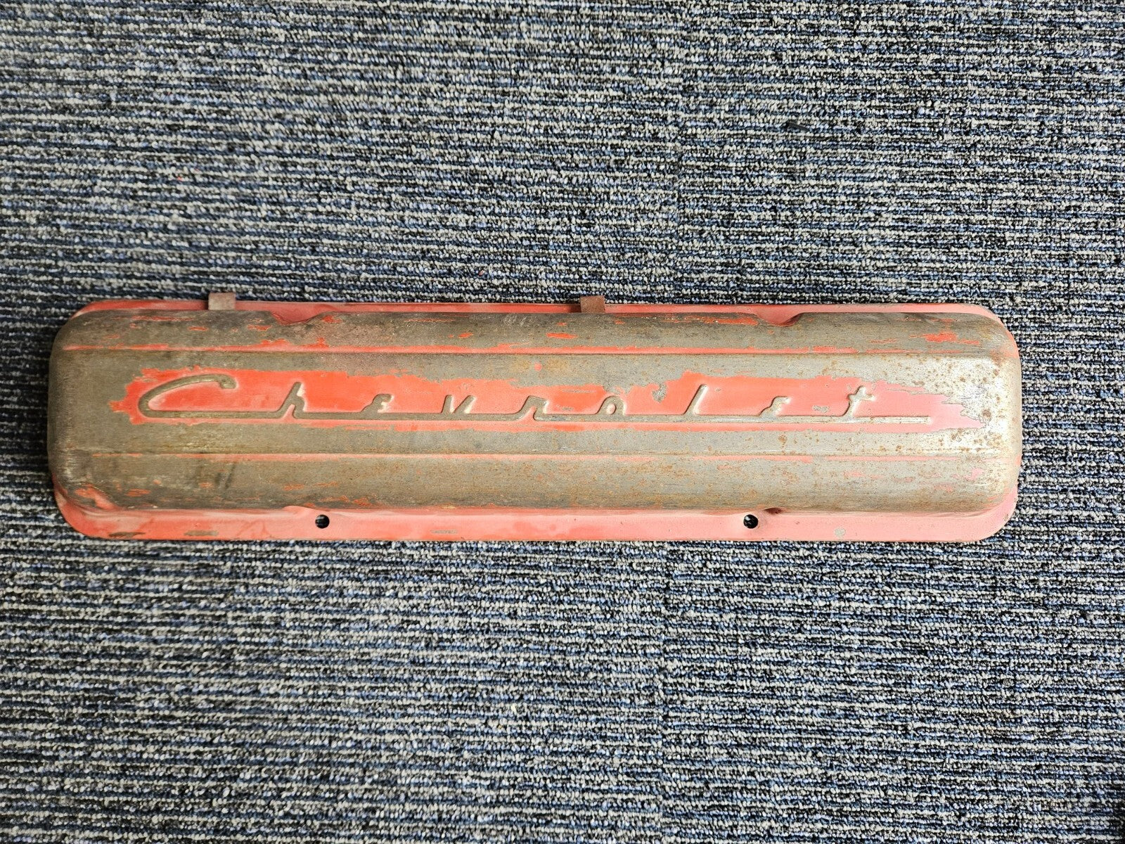 1954-1957 ORIGINAL GM Chevrolet CORVETTE 7 FIN ALUMINUM VALVE COVER OEM 3726086