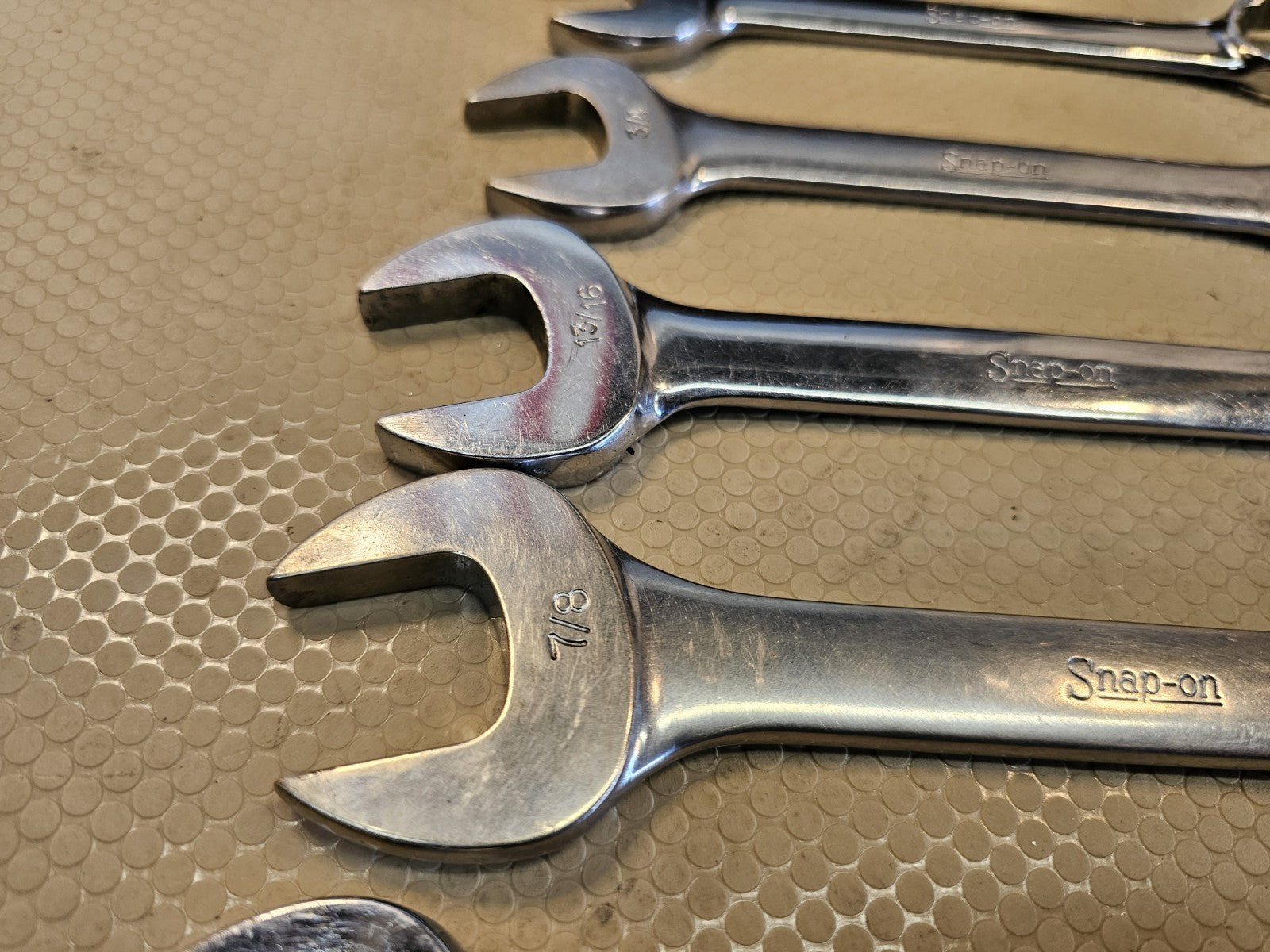 Snap-On OEXS715KSAE short combination wrench set w/ Large Sizes 15/16-11/32