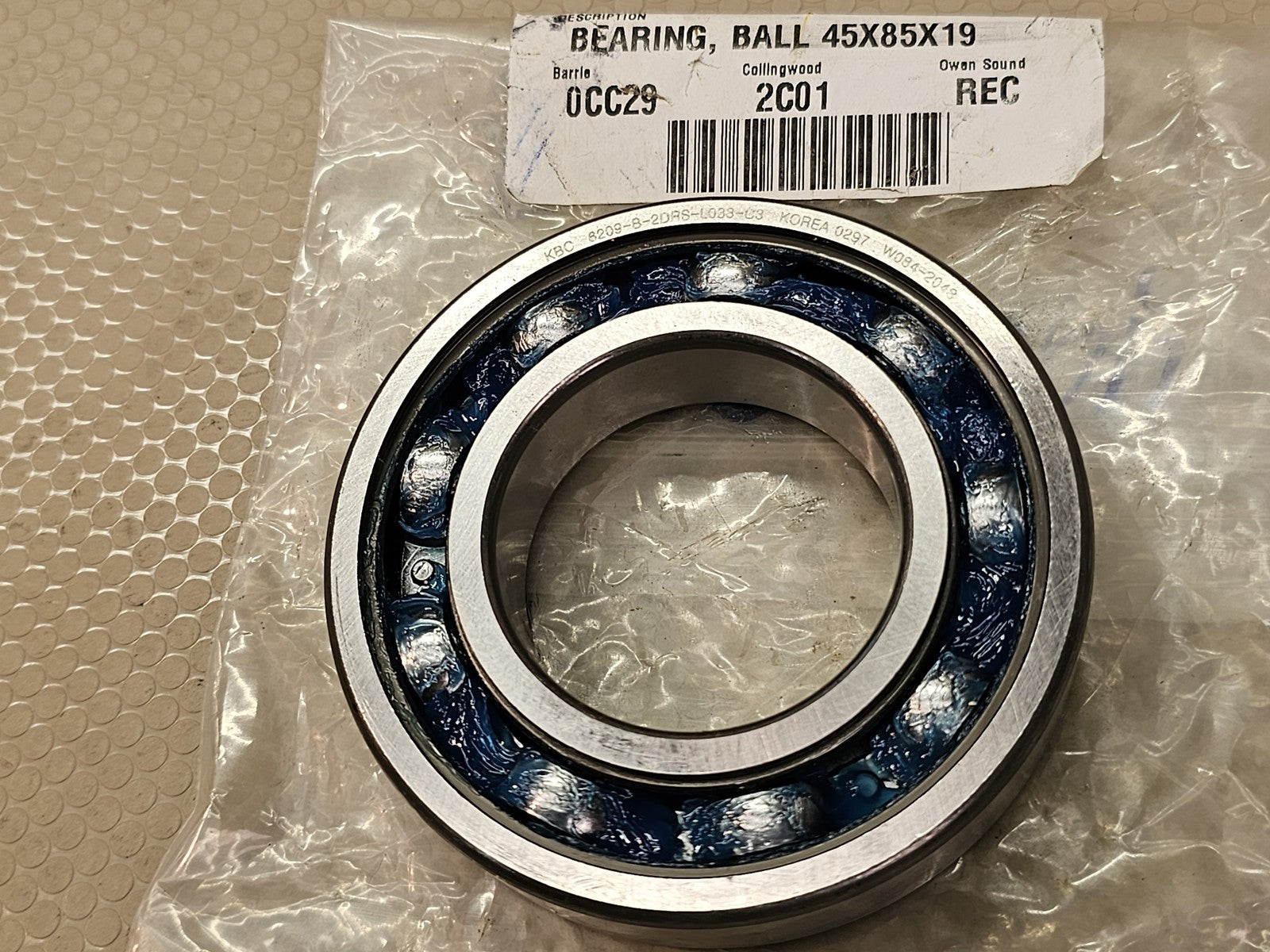 KBC 6209-B-2099-L033-C3 Deep Groove Ball Bearing 45x85x19mm NEW