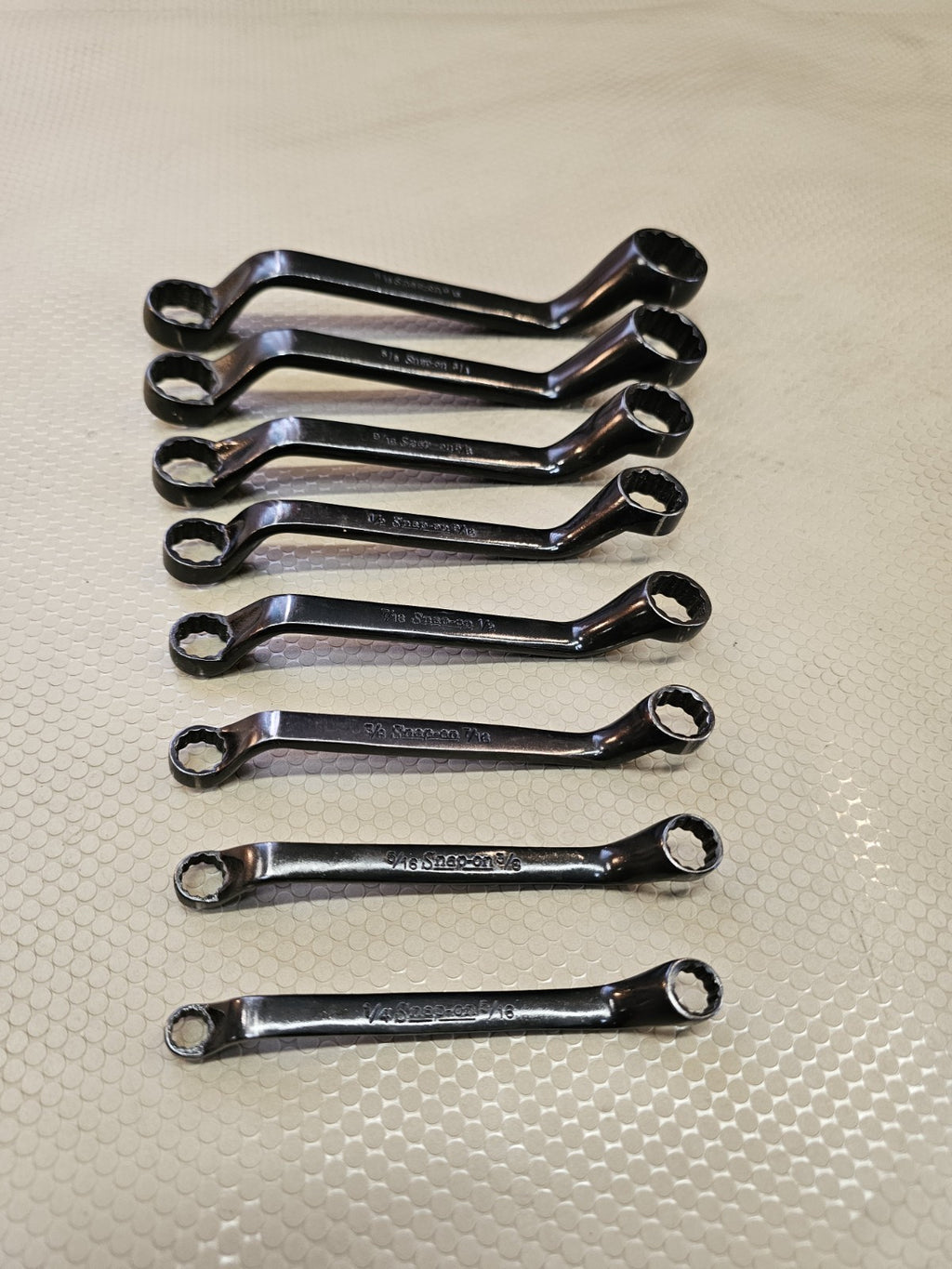 Snap-On Tools USA XS609A 8pc SAE Offset Short Box Wrench Set INDUSTRIAL *RARE!*