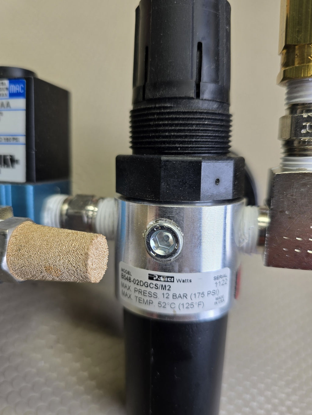 Parker Watts B548-02DGCS/M2 Filter Regulator MAC 113B-111CAAA Solenoid Valve Pne
