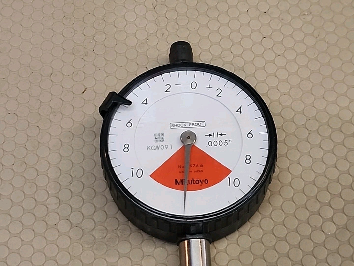 Mitutoyo 2976 One Revolution Dial Indicator, 0-.020" Range, .0005" Graduation 