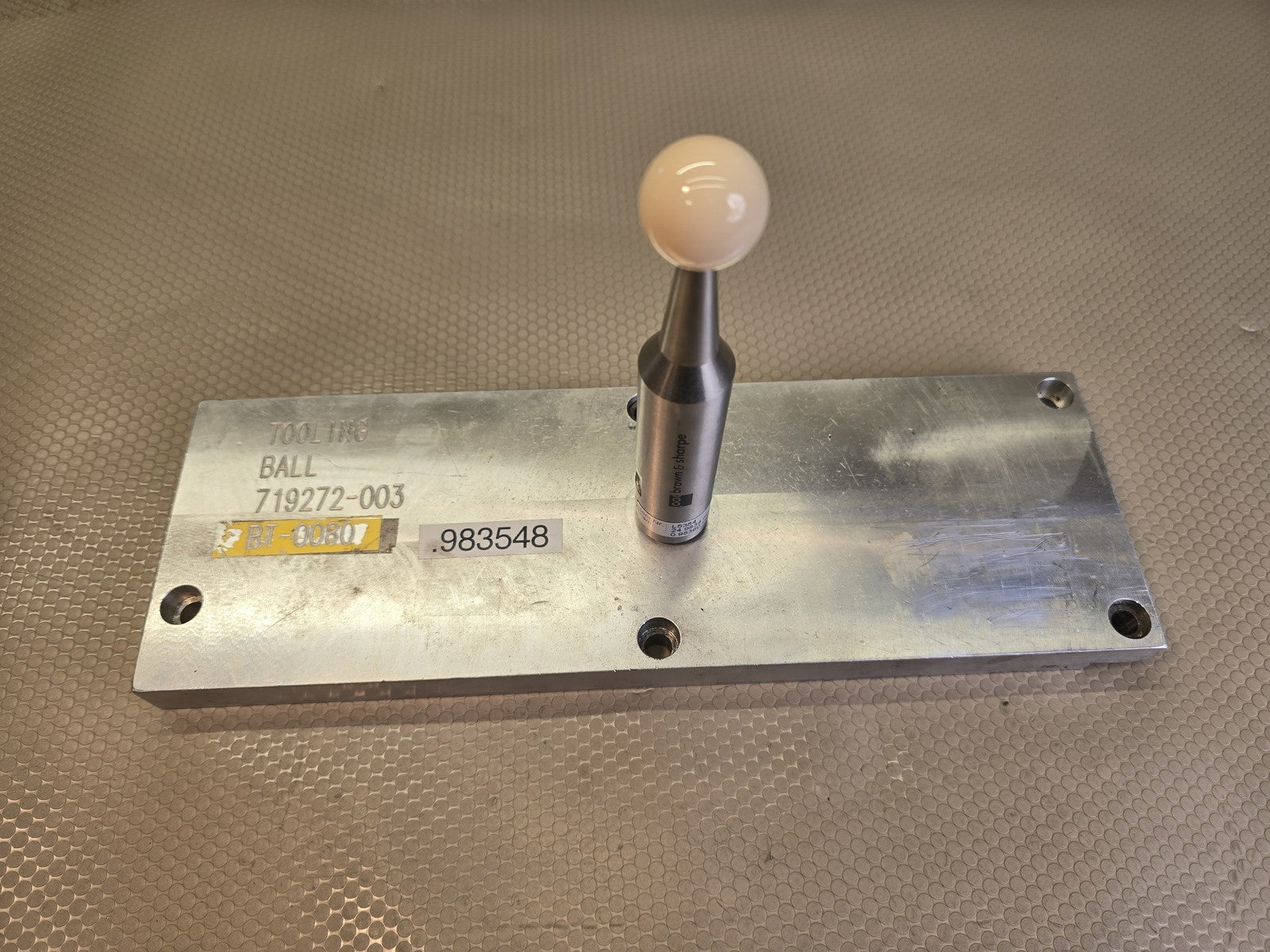 Brown & Sharpe LARGE PROBE CMM Calibration Sphere 24.98mm w/ 719272-003 Tool Pla