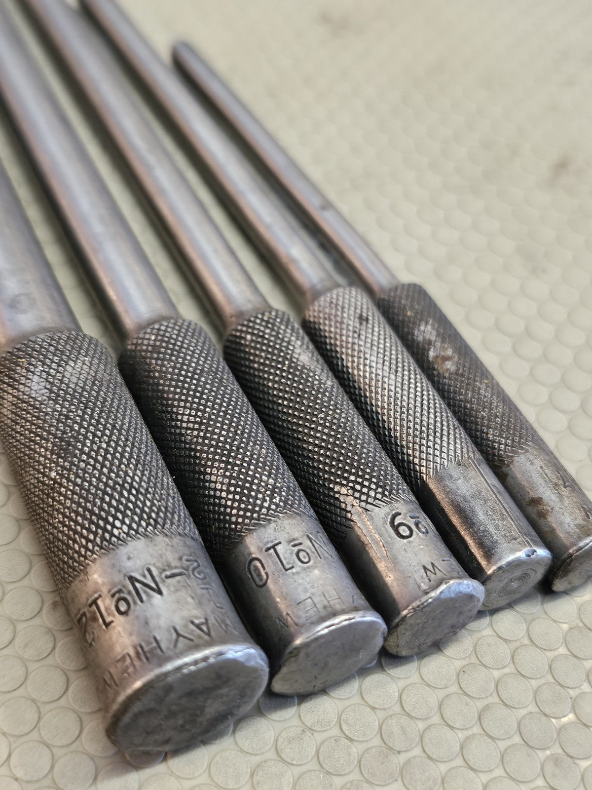 Mayhew Pro 5 Piece Roll Pin Pilot Punch Set Made in the USA 
