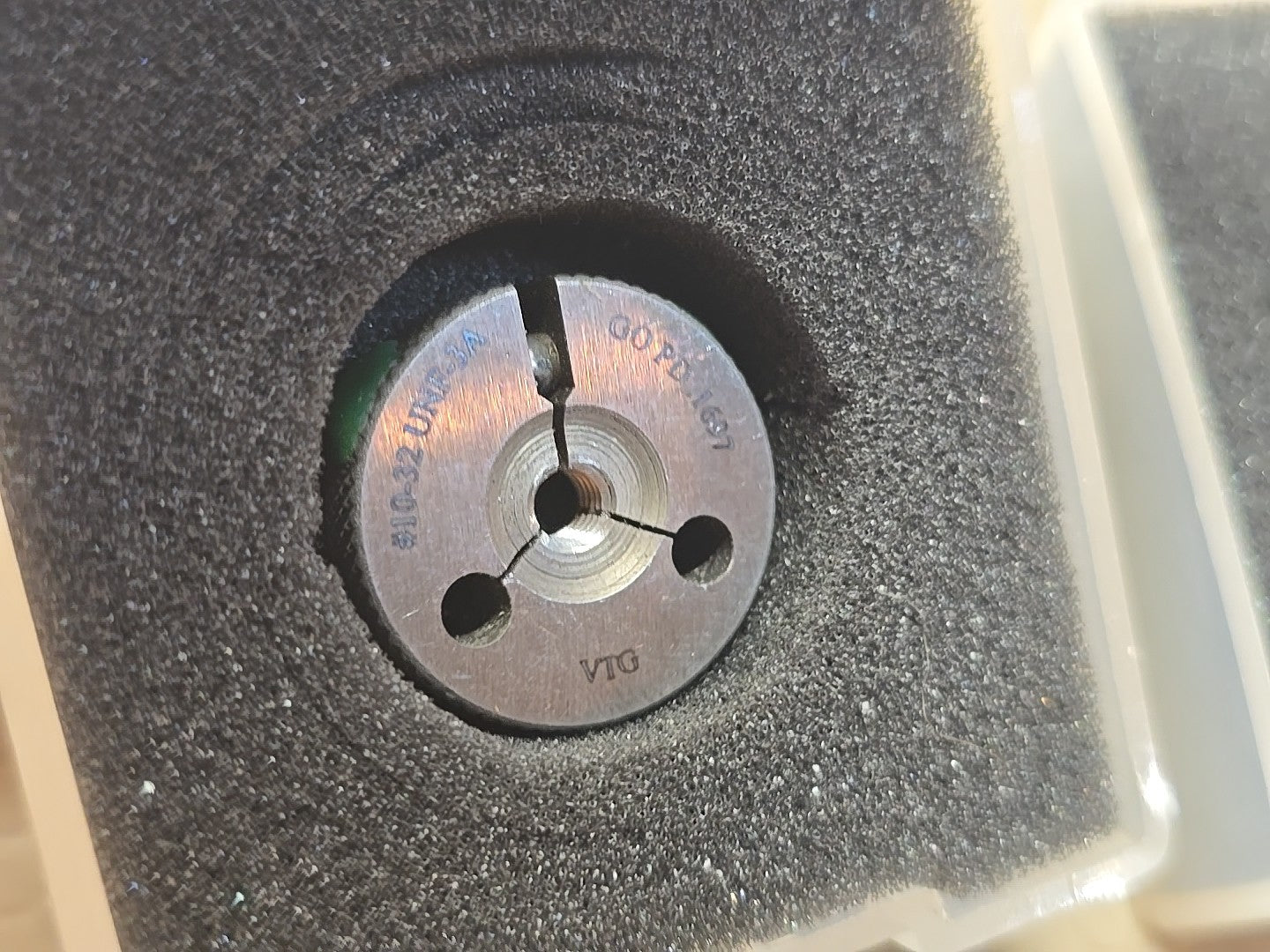 Vermont Gage 361121020 Thread Go/No Go Ring Gage 10-32 UNF Class 3A .1697 .1674