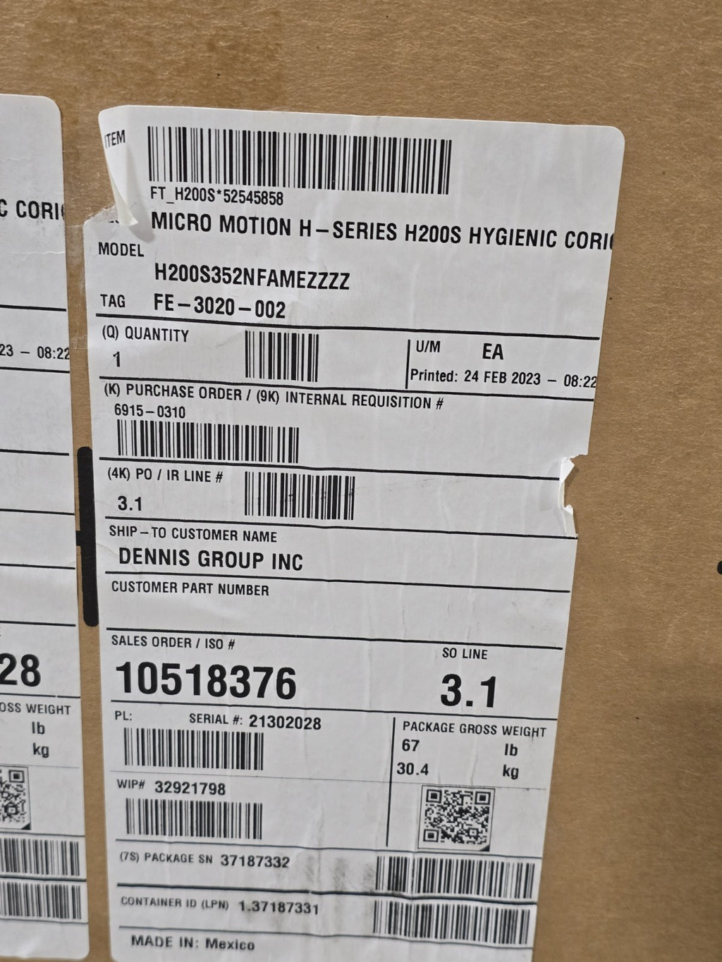 ​Emerson Micro Motion Elite H200 Coriolis Flow Meter w/ 5700 Transmitter 2" 2023