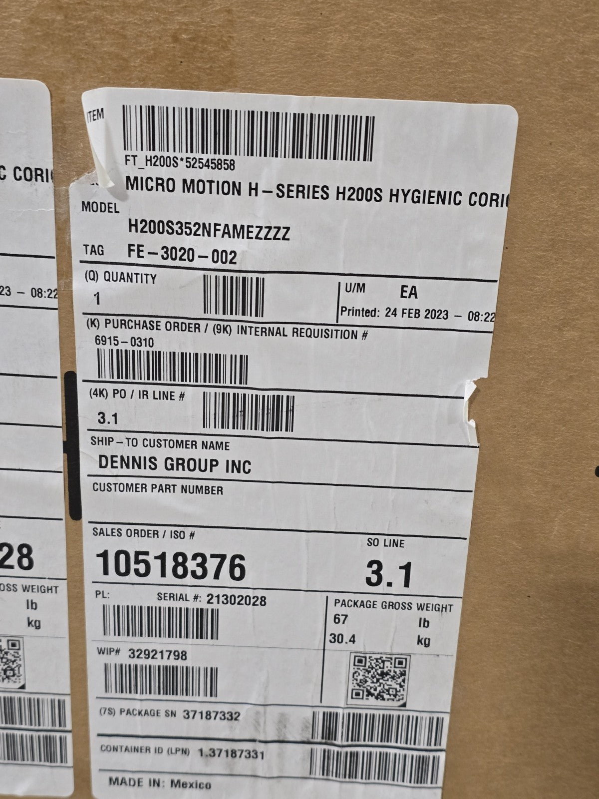 ​Emerson Micro Motion Elite H200 Coriolis Flow Meter w/ 5700 Transmitter 2" 2023