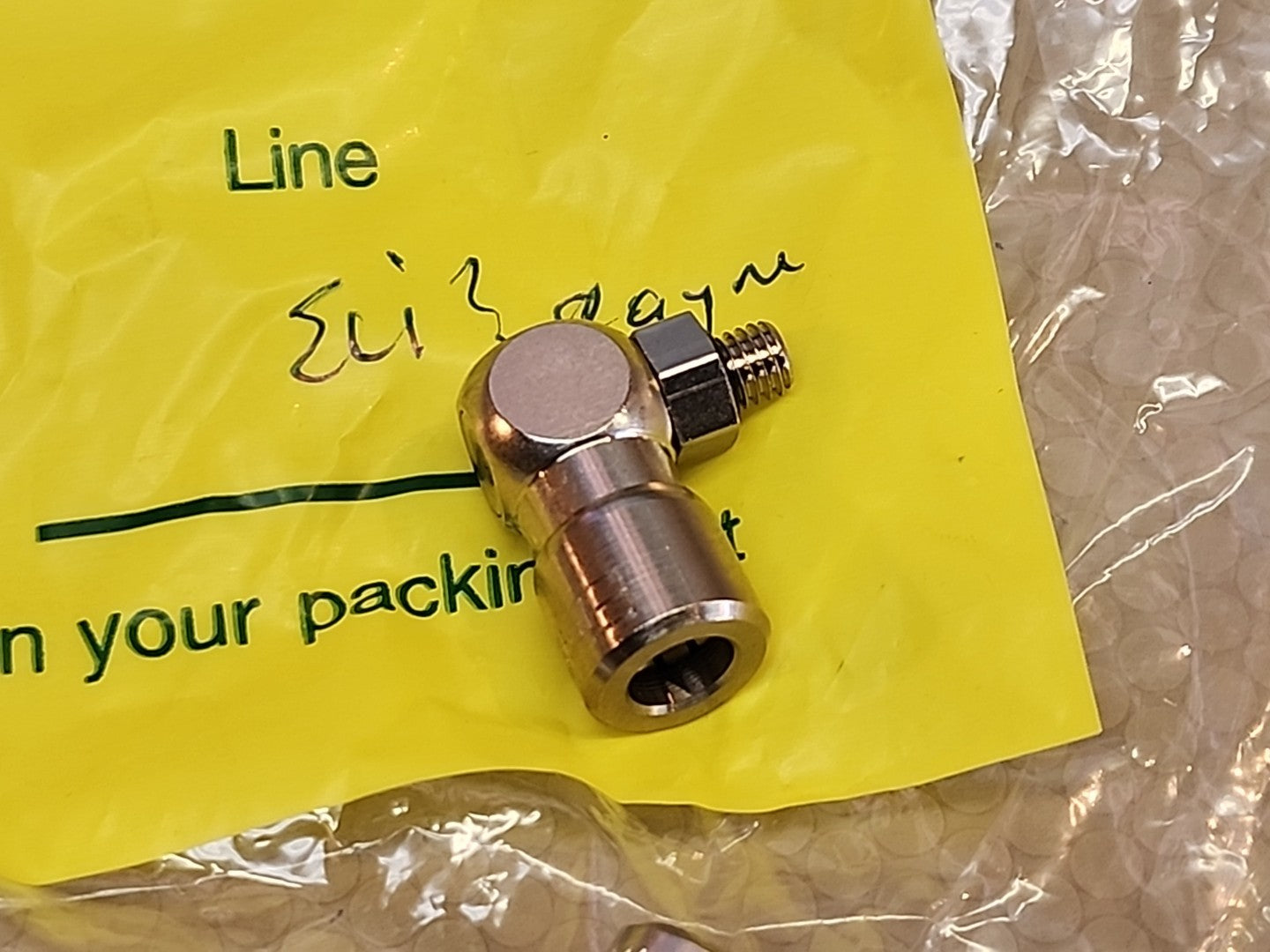 Lot of 8 Eisele Angled Screw-In Connectors, 1/4"