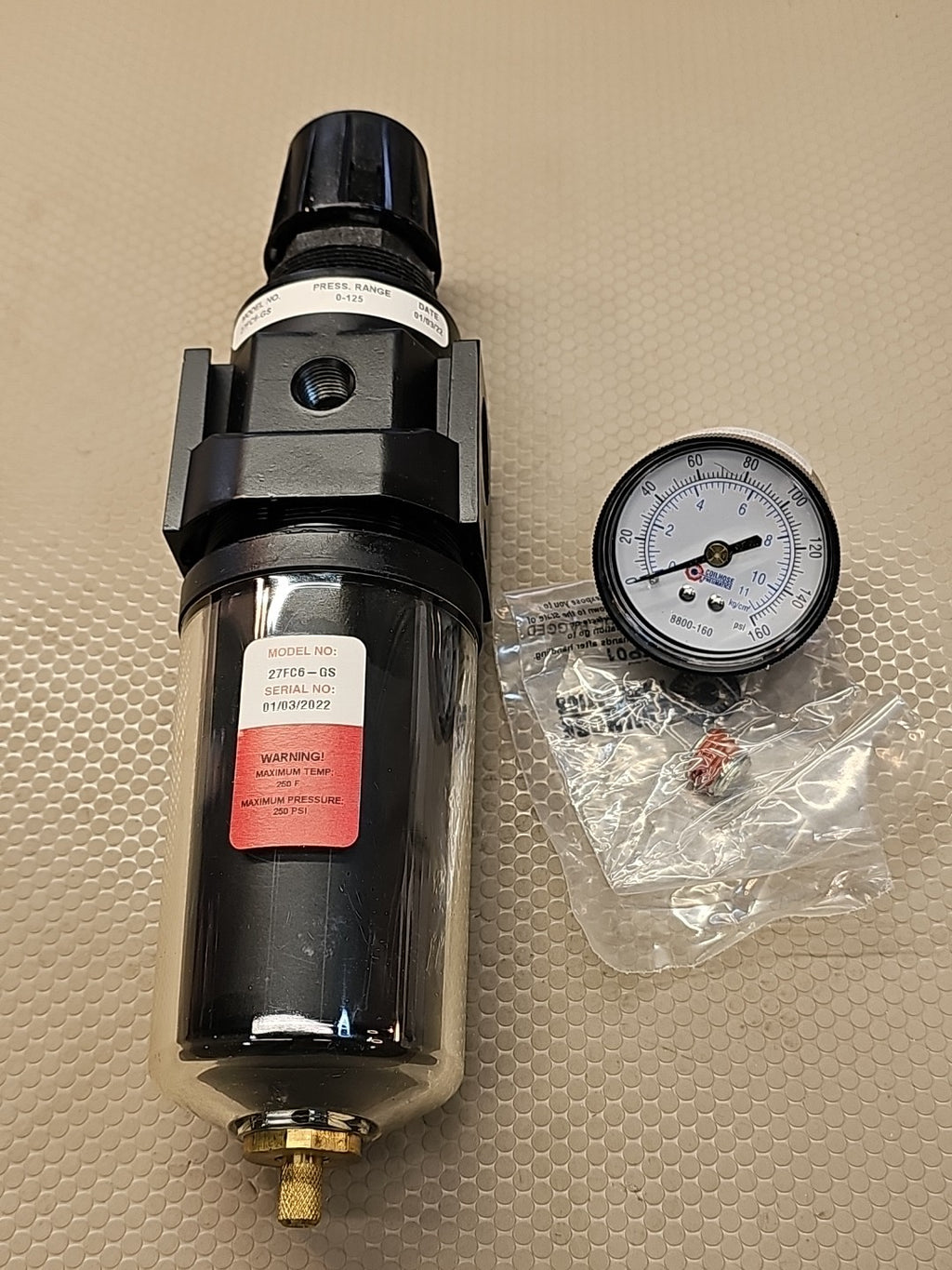 27FC6-GS Coilhose Pneumatics 3/4 F/R Combo with Gauge