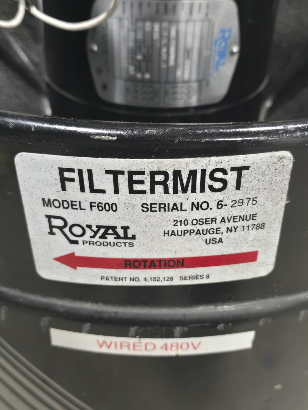 ROYAL FILTERMIST F600 Series 8! Oil Mist/Smoke Extractor Filter $3800 MSRP