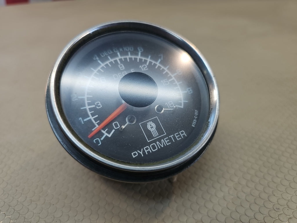 PACCAR OEM KENWORTH W900B 3" PYROMETER GAUGE  0 - 1800°F  w/ LOGO ~ K152-317