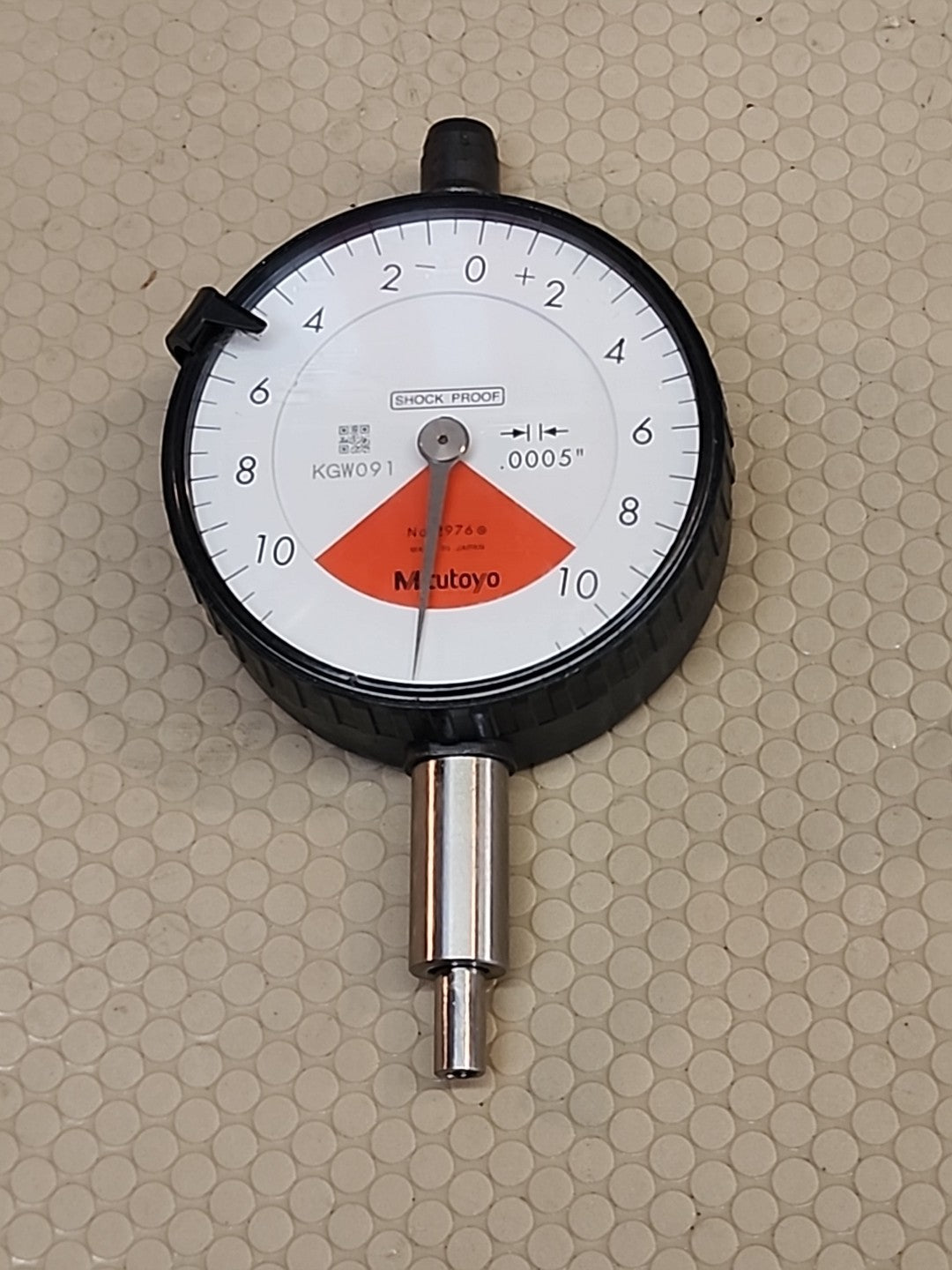 Mitutoyo 2976 One Revolution Dial Indicator, 0-.020" Range, .0005" Graduation 