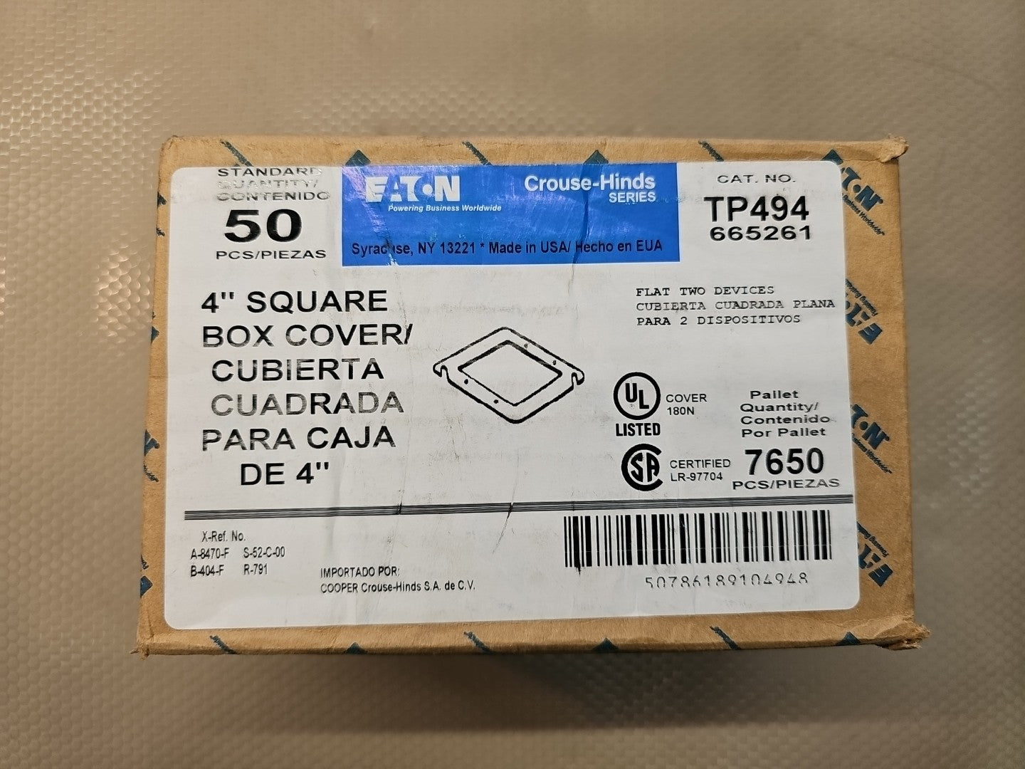 Eaton TP494 Outlet Boxes/Covers/Accessories/Box of 50