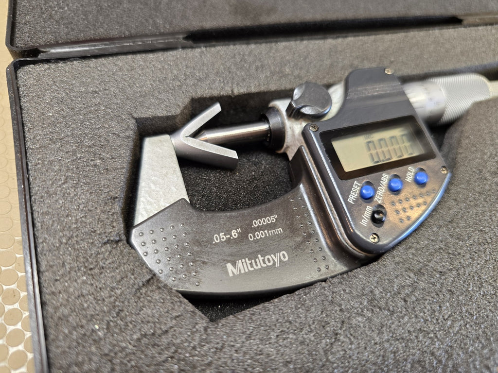 Mitutoyo 314-361-30 - Digimatic  Mic V-Anvil .05 to .6"/.00005 SPC + Setting Std