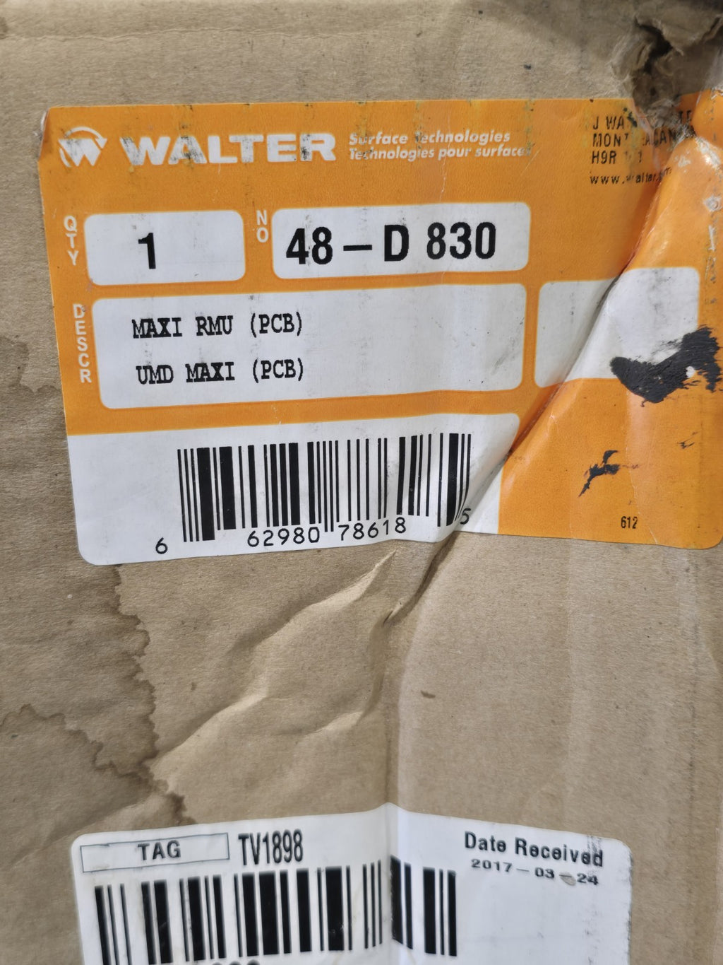 Walter Surface Tech 48-D 830 Parts Washer Control Box Pump Heating Element 