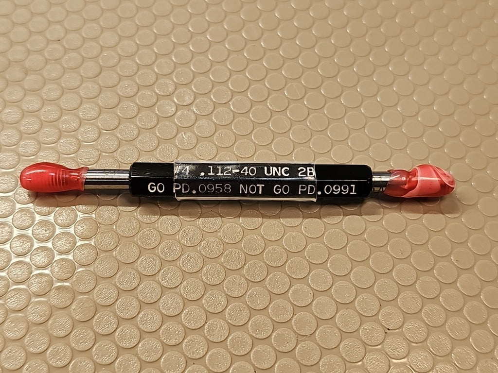 ALAMEDA  THREAD PLUG GAGE #4 .112-40 32 UNC 2B GO PD.0958 NOGO PD.0991