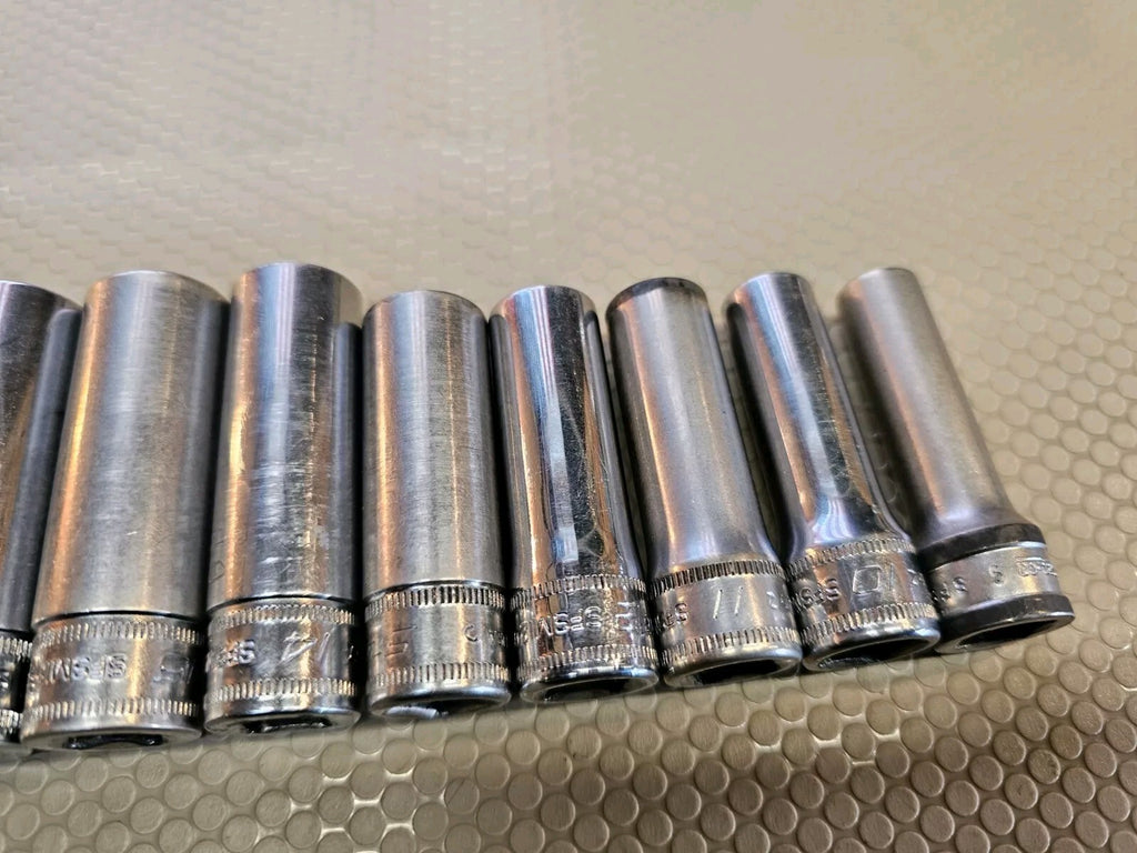 Snap On SFSM 11 pc 3/8" Drive 6Pt Metric Deep Socket Set 9-19mm 