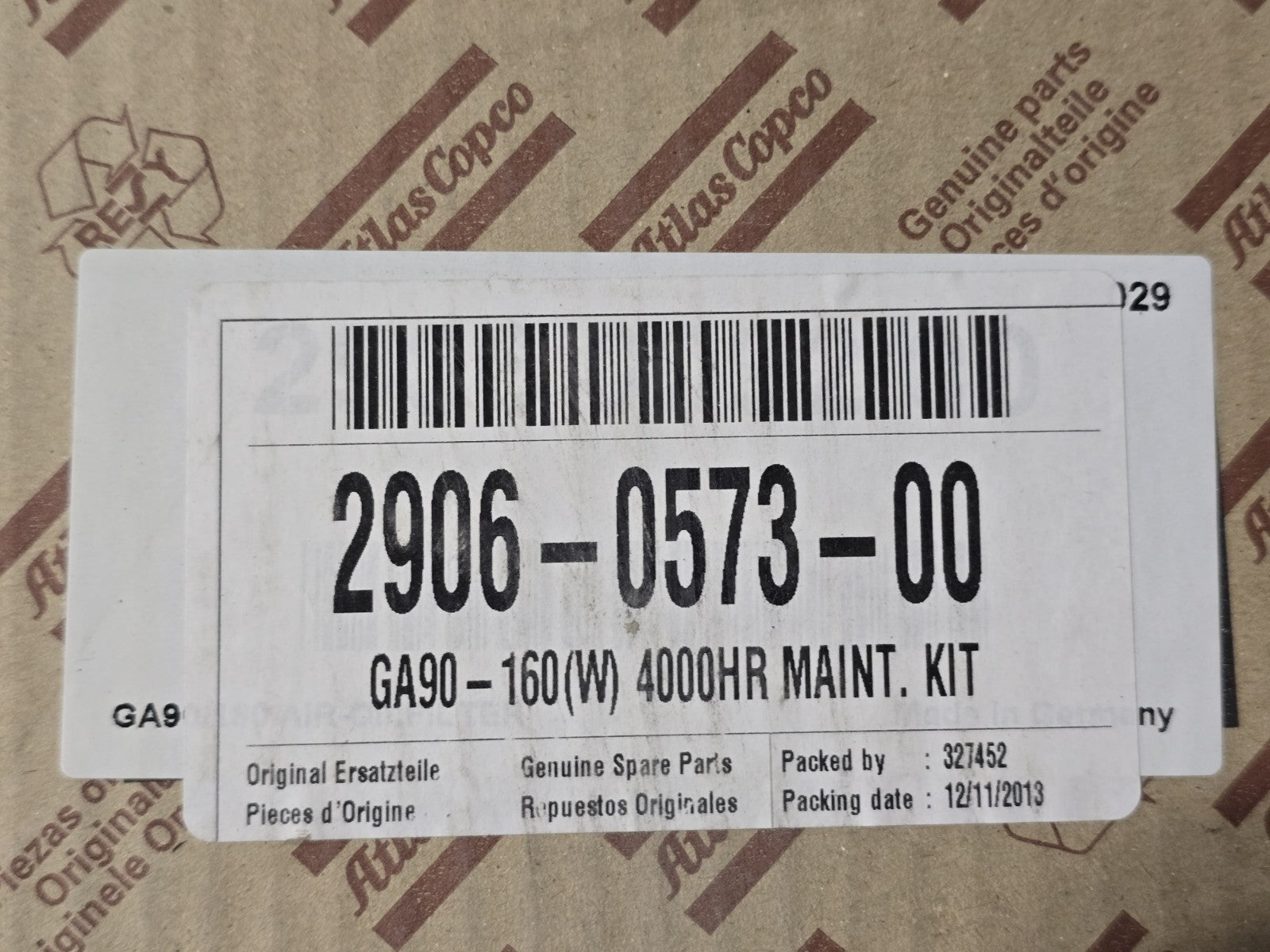 Atlas Copco Ga90-160(W) 4000Hr Maintenance Kit Part 2906 0573 00 Genuine OEM