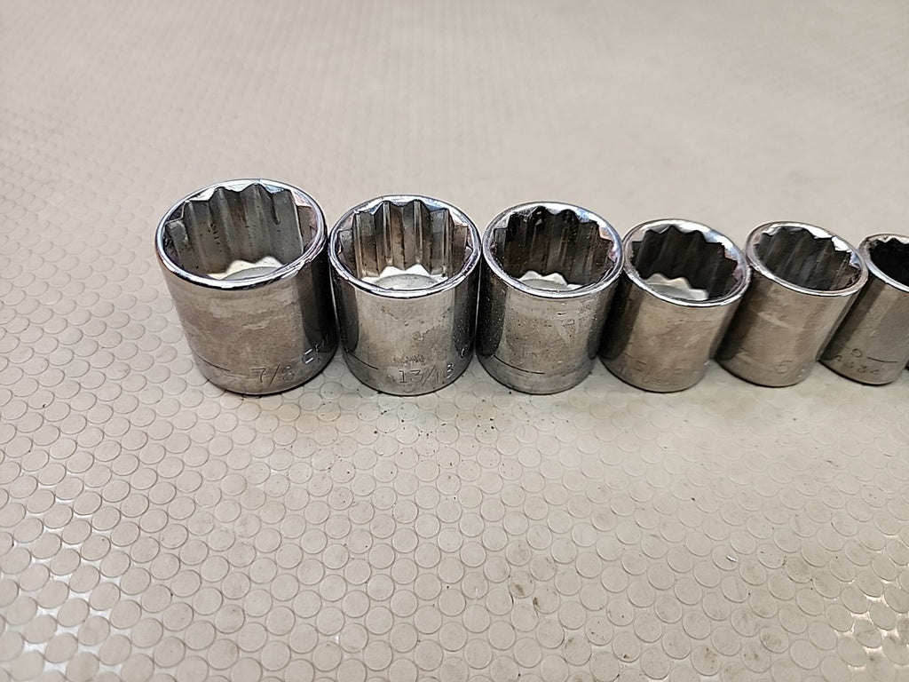 Craftsman 9 Piece SAE 3/8” Drive 12 Point Socket Set USA Made