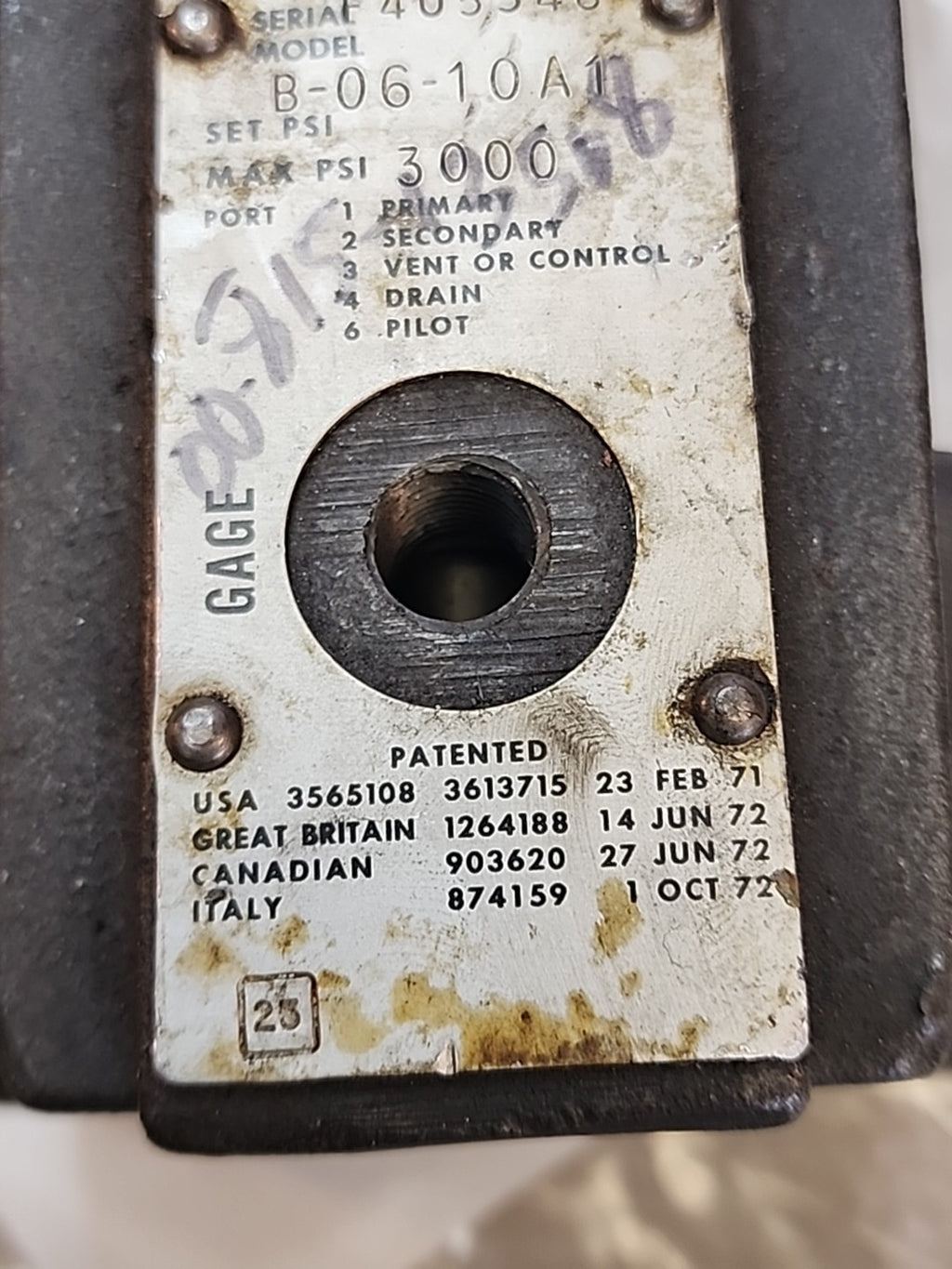 DOUBLE A B-06-2M-10A1, MAX PSI 3000